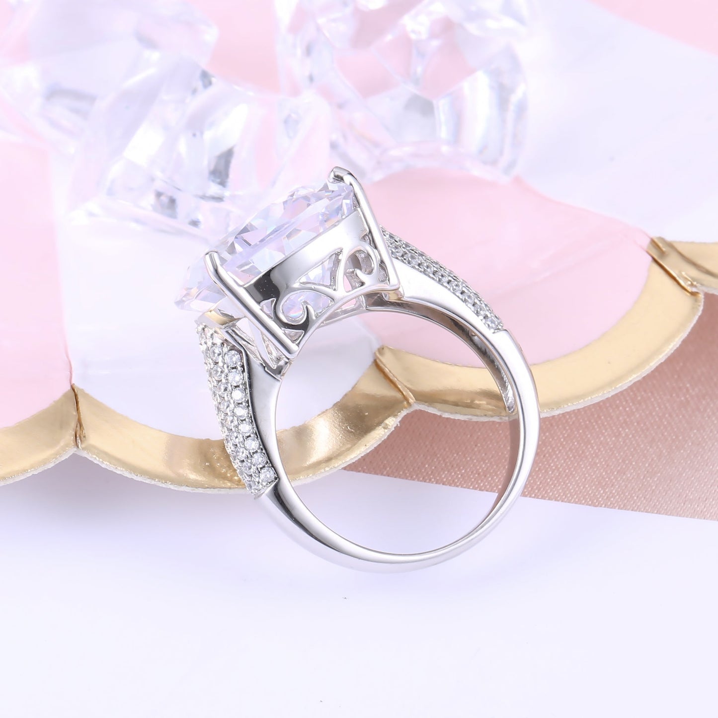 extraordinary white sapphire engagement ring
