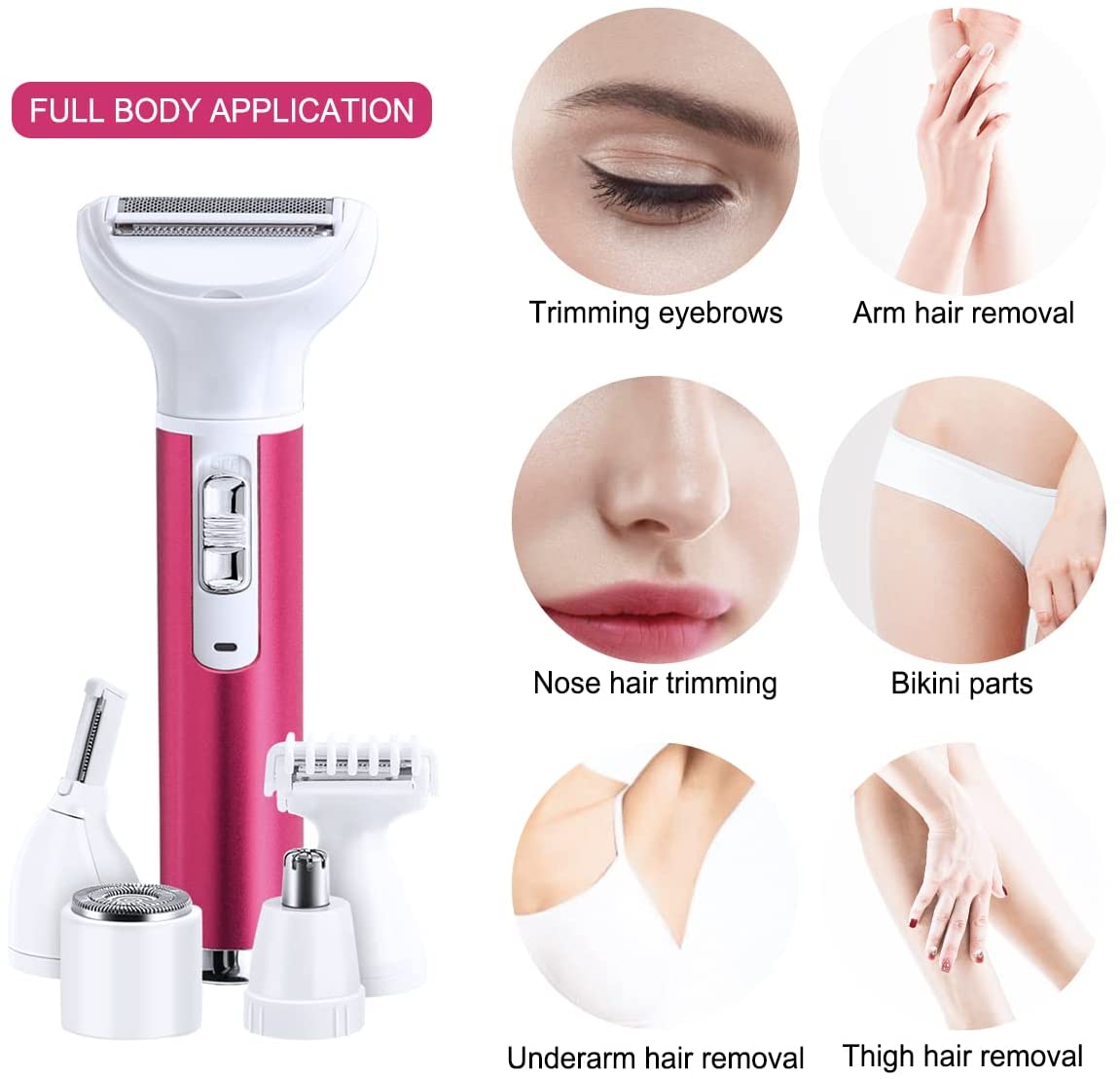 5 in 1 Women Epilator Female Eyebrow Trimmer Lady Shaver For Hair