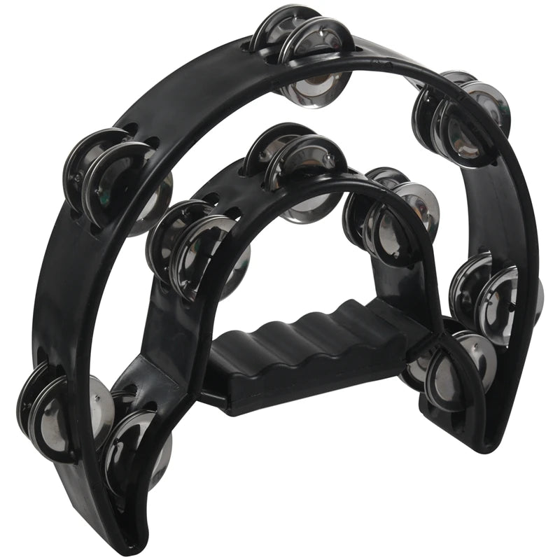 Compact Double Half Moon Music Tambourine Percussion Tamborine Drum