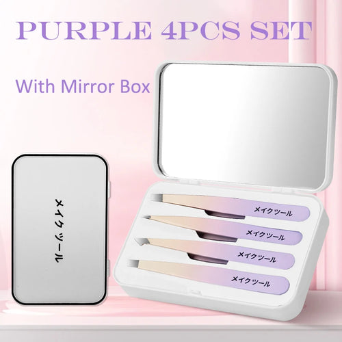 Eyebrow Tweezer Colorful Hair Beauty Fine Hairs Puller Stainless Steel