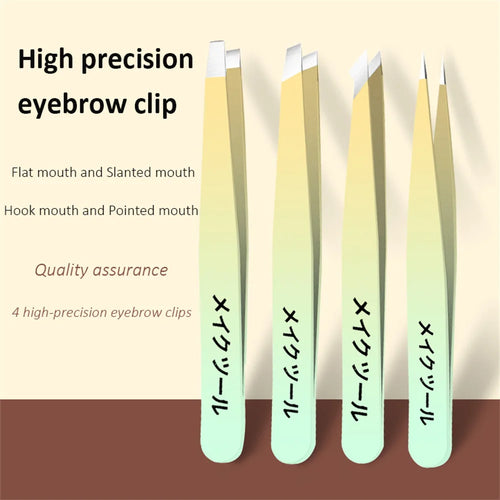 Eyebrow Tweezer Colorful Hair Beauty Fine Hairs Puller Stainless Steel