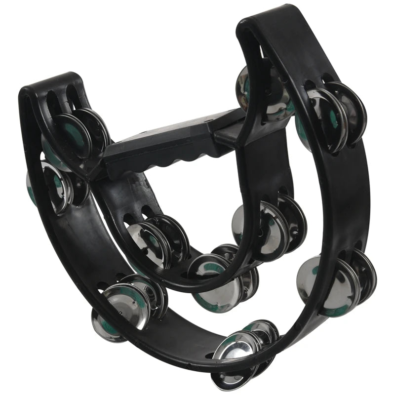 Compact Double Half Moon Music Tambourine Percussion Tamborine Drum