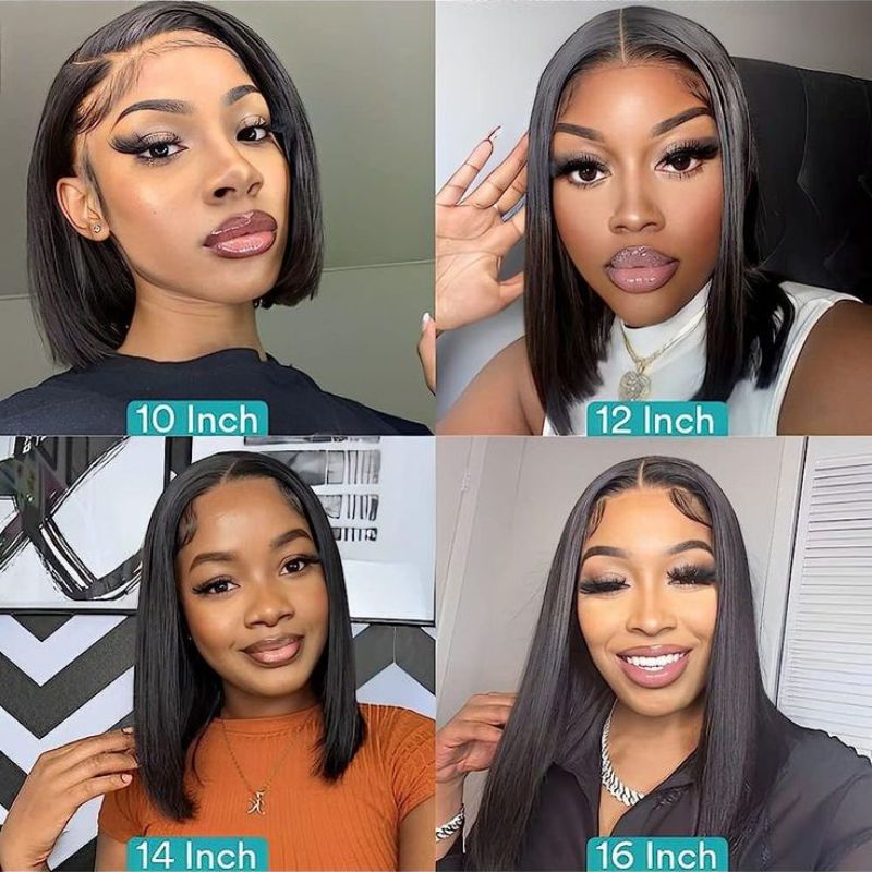 Royce Short Bob Transparent Lace Human Hair Wig,10-16 Inch Bone